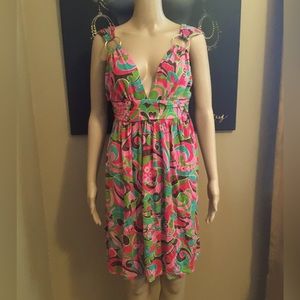 Vintage Milly of New York Short Dress with Colourful Pink Paisley Print